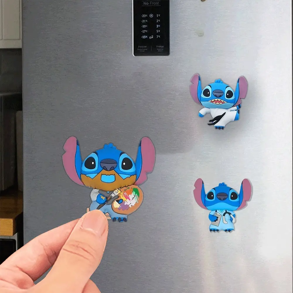 1PC Disney Officially Licensed Stitch Fridge Magnets, Decorative Fridge Magnets, Cartoon Fridge Stickers For Magnet Boards Fridge Kitchen Home Office Decoration Gifts For Family Friends, Cute Magnets For Fridge, Magnets For Fridge