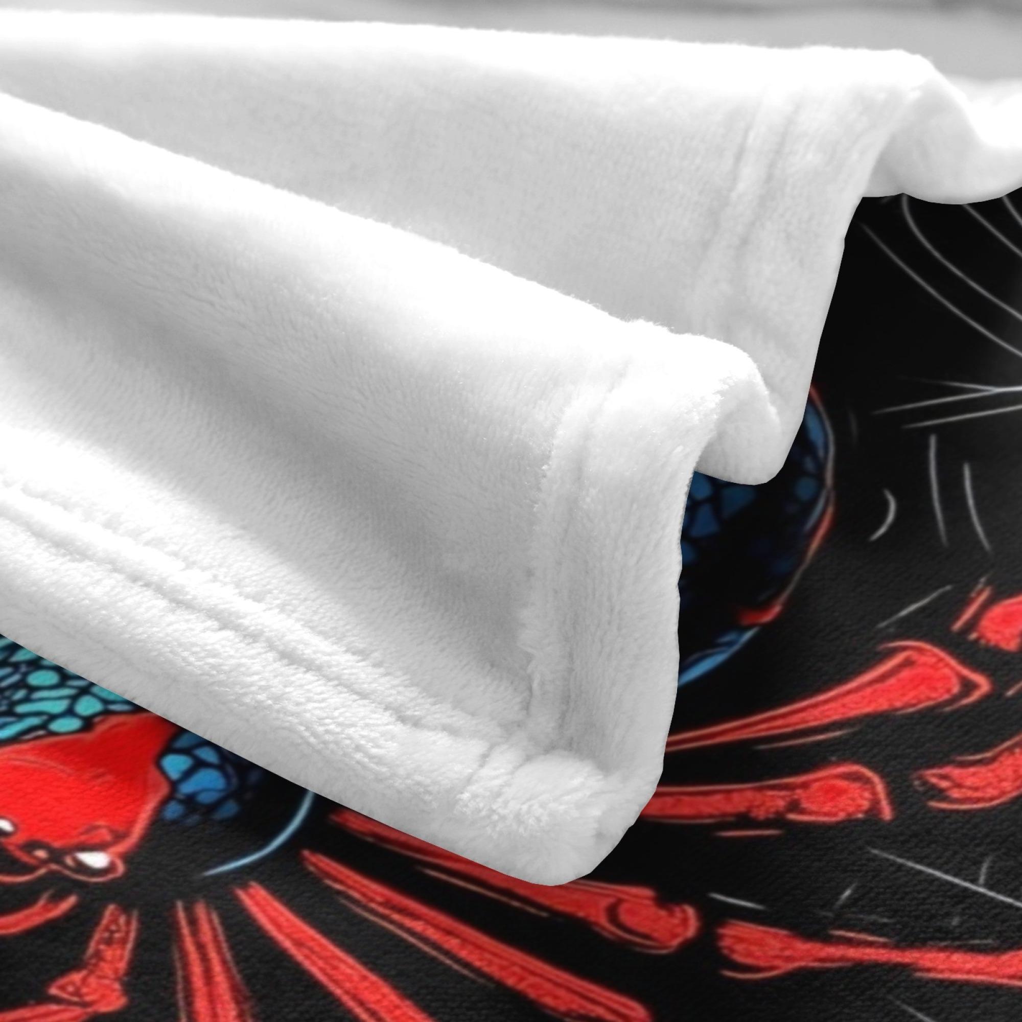 Spider Web Blanket, Giant Red Spider Throw Blanket with Dark Halloween Design, Soft Flannel Fleece Blanket for Kids Bedroom, Gaming Room Decor, Cozy Sofa Couch Blanket, Perfect Gift for Spider Fans and Halloween Lovers