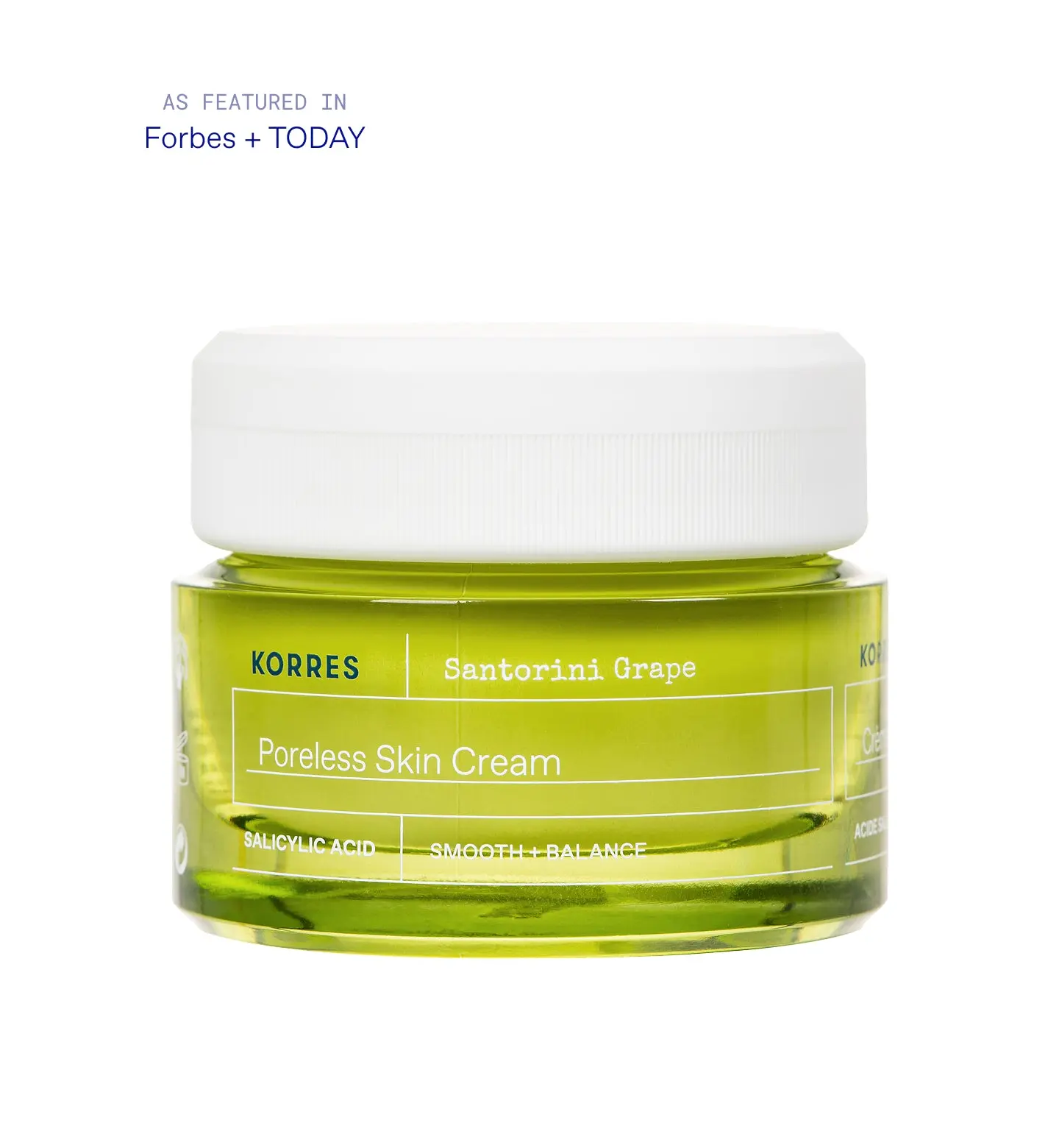Santorini Grape Poreless Skin Care Cream, Gel Face Moisturizer with Hyaluronic acid and Salicylic Acid, Pore Minimizer, Hydration for Dry, Oily & Sensitive Skin, 1.35 fl oz | KORRES