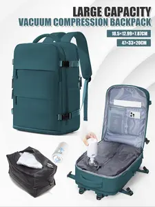 Three-piece vacuum travel bag set, equipped with detachable vacuum bag, electric air pump, large-capacity backpack, detachable design, multi-layer pockets, casual style, Traveling Bag