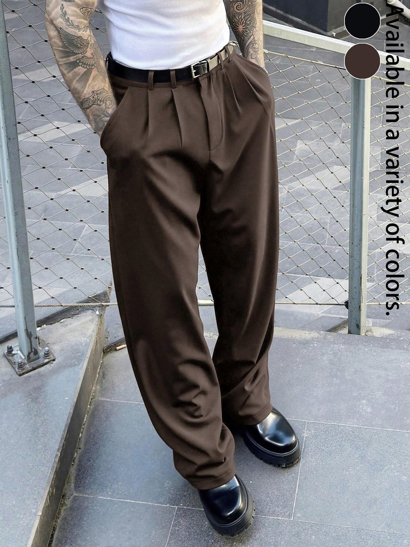 1/2 Pack Men's Loose Casual Dress Pants, Pleated High Waist Straight Leg Fashion Trousers with Pockets, Baggy Business Office Suit Pants, Y2K Streetwear Slacks for Work, Daily Wear, Party, Travel, Spring Fall, Men's Modern Relaxed Fit Bottoms, Smart Looks