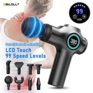 BiLOLLY Massage Gun – High-frequency vibration deep tissue tapping massager (for pain relief) | Equipped with 8 replaceable massage heads and an LCD display | Portable and easy to carry, a great gift.