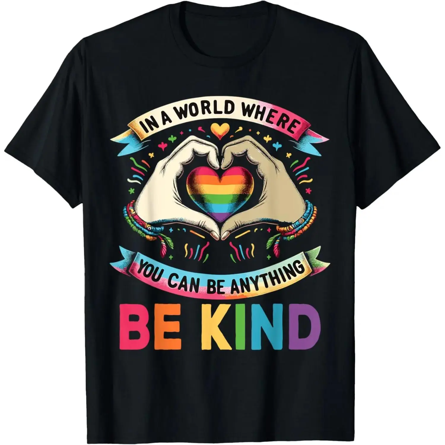 Women's 'Be Kind' Graphic T-Shirt in Soft Cotton, Casual Breathable Loose Fit with Short Sleeves and a Round Neck for All Seasons