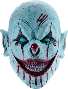 Horror Clown Mask Scary Evil Killer Halloween Cosplay Mask Creepy Demon Masquerade Party Accessories Full Head Latex