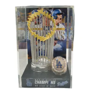 2024 Baseball Championship Trophy Set with Exquisite Display Case, Premium Sports Trophy Replica, Perfect Gift for Baseball Enthusiasts