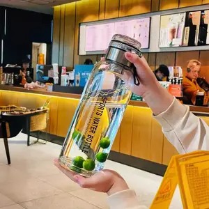 Glass Water Bottle, Large Capacity Glass Carafe With Stainless Steel Tea Infuser, Protective Sleeve With Carry Strap, For Fitness, Travel, Outdoor Use, Suitable For Hot & Cold Beverages, Coffee, Tea, Juice