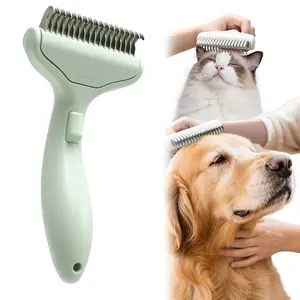 Automatic Pet Slicker Grooming Brush, Efficient Knot Removal, One-Button Shedding Control, Ergonomic Handle, Comfortable Grip, Stress Relief