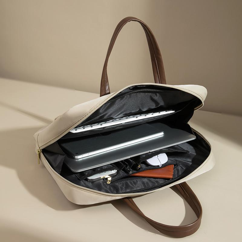 Waterproof 16-inch Laptop Bag with Suitcase Fastening Strap Commuter Tote for Office Use Compatible with MacBook Pro Ultra-Large Capacity Shockproof Insulating Layer Multi-Compartment Storage