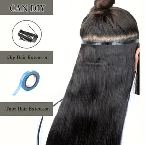 New 2025 Arrivals Seamless Tape Weft Long PU Light Beige Weft Tape in Human Extensions No Glue Natural Human Hair for Fine Hair Long Weft