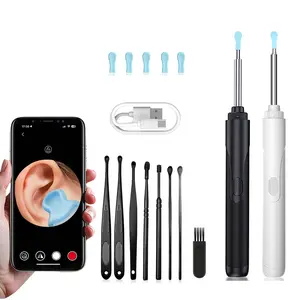 Earwax Removal Kit with Camera & Light, Visual Ear Pick, 5 Silicone Tips for iOS/android, Safe Home Ear Cleaner, Earpick Flashlight, Perfect Gift