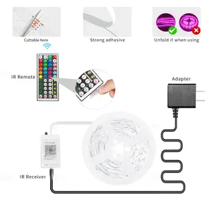 300FT (3 x 100FT) Smart RGB Led Strip Lights Color Changing Time Setting Music Sync with both App and Remote Control for Halloween Christmas