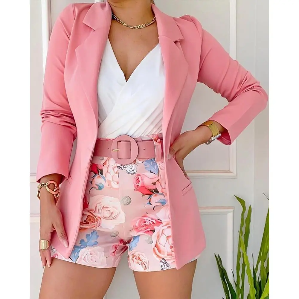 Pink with belt included