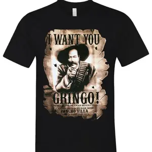 Pancho Villa Revolución Mexico Chicano Art T-Shirt – David Gonzales Graphic Tee for Men & Women, Full Size, Full Color, Summer Streetwear
