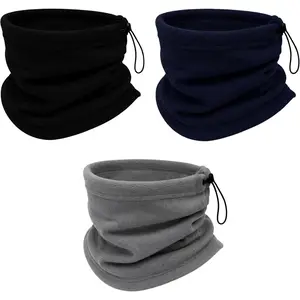 Thermal  Gaiters, 3 Pack Warm Winter Scarf Tube, Soft Fleece, Adjustable Strap Bulk