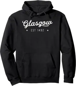 Classic Vintage Retro Glasgow Scotland 1492 Home Pullover Hoodie