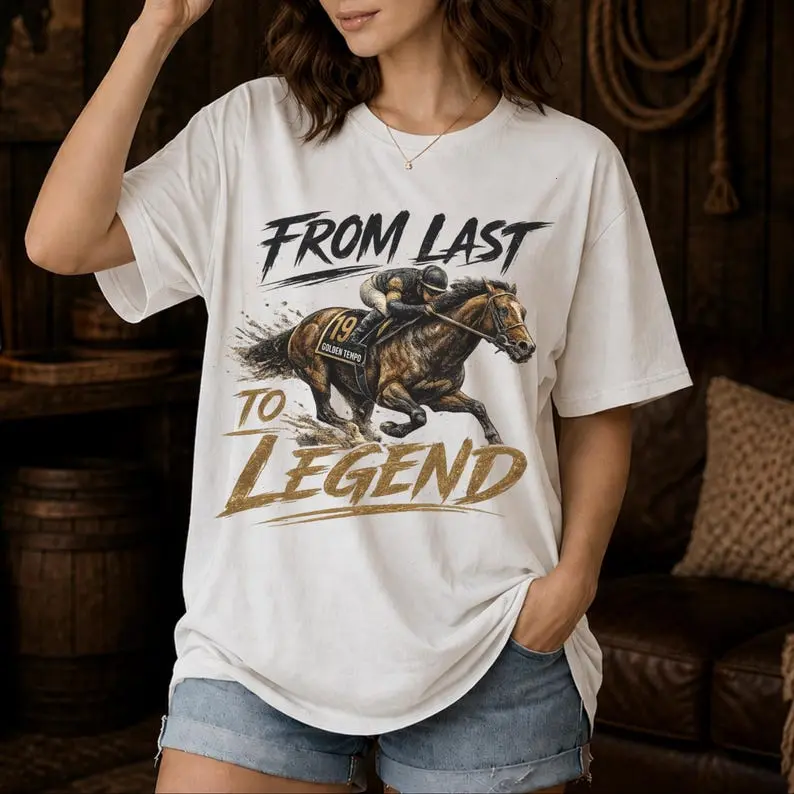 [Sale up to 50%] [Free Ship] From Last to Legend Shirt, Golden Tempo T-Shirt, Kentucky Derby Winner Tee, Horse Racing Shirt, Equestrian Graphic Tee, Horse Lover Gift