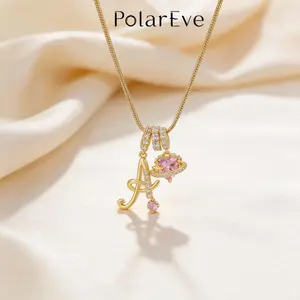 3 Layer Initial Necklace A-Z for Women, Gold Letter Pendant Necklace, Pink Heart Zircon Choker, Adjustable Layered Necklace, Cute Trendy Jewelry Gift for Women Girls