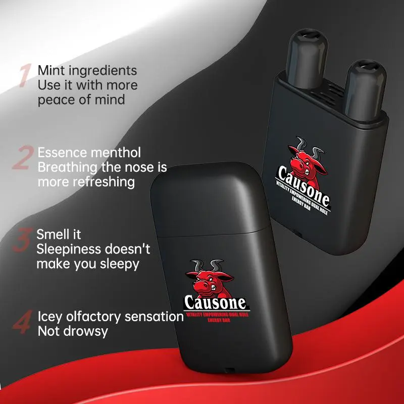 Causone Niu head double-hole flip nose cooling rod prevent motion sickness and refresh the mind and drive the car and nasal sucking cooling oil Causone Niu head double-hole flip nose cooling rod prevent motion sickness and refresh the mind and drive the car and nasal sucking cooling oil