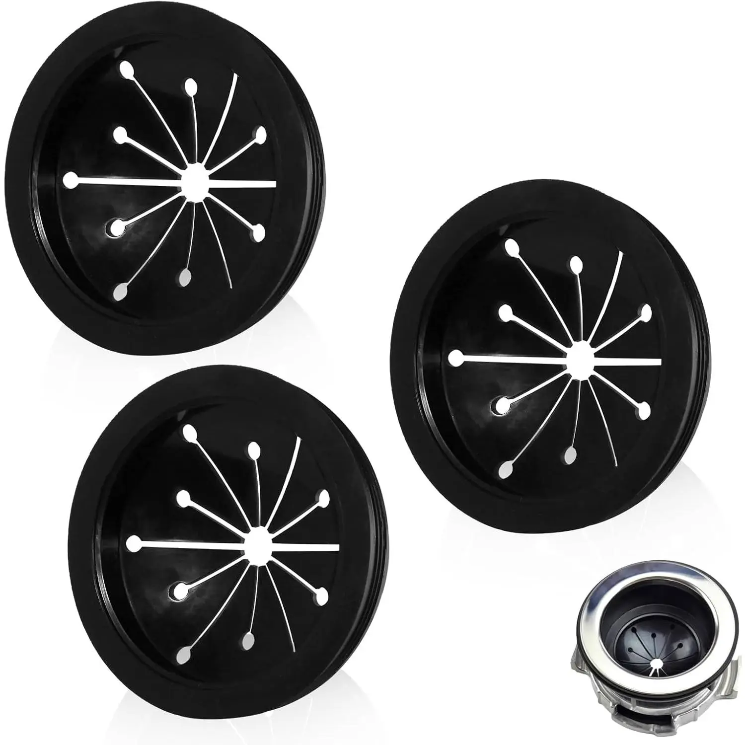 Kitchen Garbage Disposal Rubber Drain Insert,3pcs Garbage Disposal Cover,3 Inch Garbage Disposal Splash Guard,Disposal Splash Guard,Kitchen Sink Rubber Drain Guard