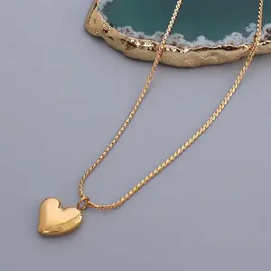 Glossy love necklace for women, adjustable length necklace for daily wear