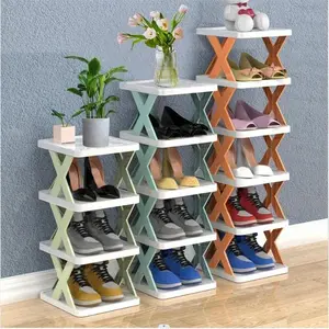 New Arrival Stackable Shoe Rack Multi-layer Storage Shoes Shelf Box Plastic Space Saving Cabinet Shoes Organizer for Entry
