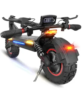 【High-end】2000W Dual Motor Off Road Electric Scooter for Adults, 38 MPH Max Speed, 50 Miles Max Range 10" Off-Road Pneumatic Tires Turn Signals Dual Braking, Portable Folding Electric Scooter with Smart App, urban scooter, Free Gift-Scooter Bag