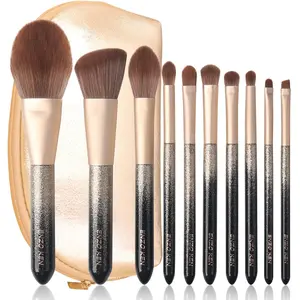 Natural Hair Makeup Brush Set Professional, Sable Makeup Brushes Set with Case, Natural Hair Brushes Makeup Set, Glitter Make up Brushes Set Professional, Natural Makeup Brushes - ORRA, Black ENZO KEN