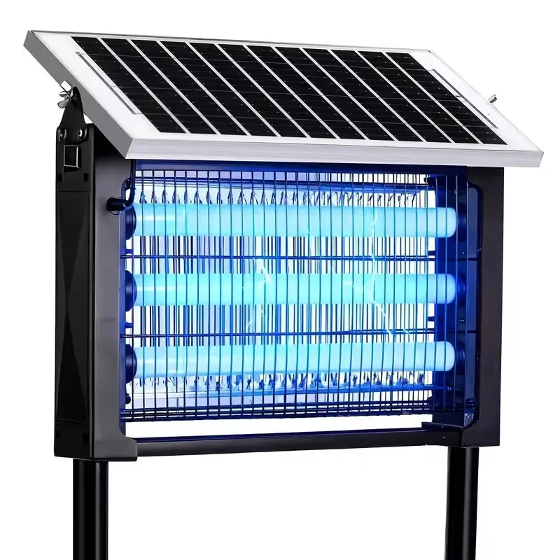 Outdoor Solar Bug Zapper – 4500V Cordless Mosquito Killer with Auto On/Off, USB & Solar Charging, Electric Trap for Mosquitoes and Flies; Suitable for Patios, Garages, Yards, Backyards, RVs, Camping, and Pond Pest Control.
