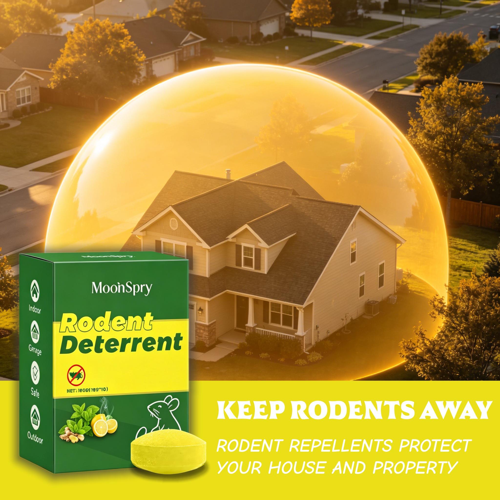10-Pack Popular Natural Rodent Repellent Balls! RodentRepellent Balls Infused with peppermint and lemon oil, theseballs effectively deter squirrels, rats, spiders, and otherpests. Safe, long-lasting