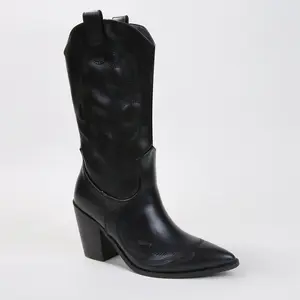 Montana Faux Leather Mid-Calf Western Cowboy Boots