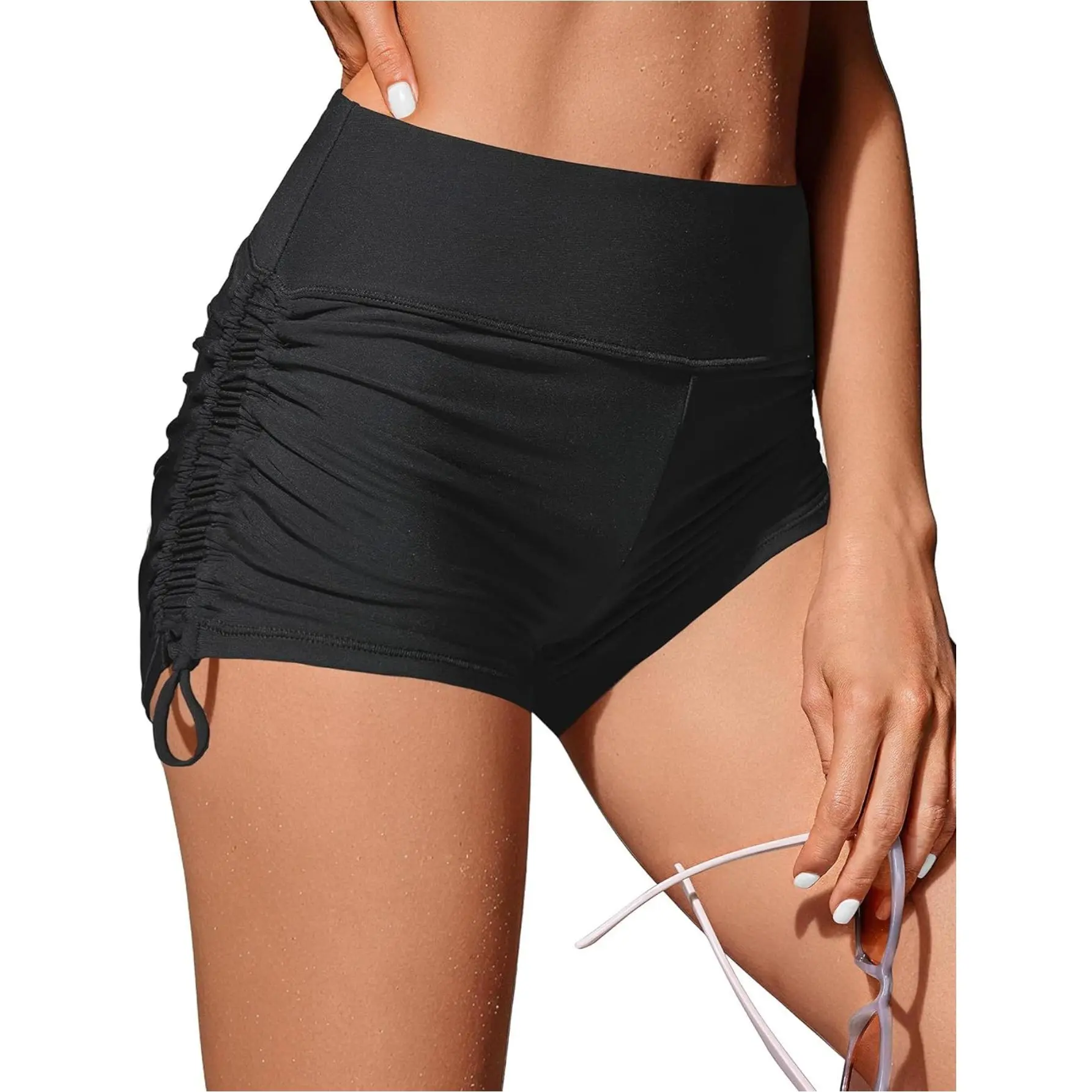 Women's Quick Dry Swim Shorts with Adjustable Side Ties, Stretchy Boy Short Cut, UPF 50+ UV Protection for Beach, Yoga & Biking, High Stretch, Upf50+, Uv-Protective, Running, 3 In
