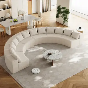 181" Oversized Curved Cloud Couch, Modern Compressed Modular Sectional Sofa, 6 Seater Boneless Couches with 12 Pillows for Living Room, No Assembly Required (Six Modules), Beige