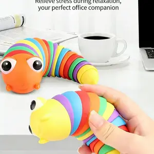 Small Animal Self-Amusement Toy, Cat Entertainment Crawling Caterpillar Toy, Pet Self-Amusement Colorful Caterpillar Toy, Adult Stress Relief Toy