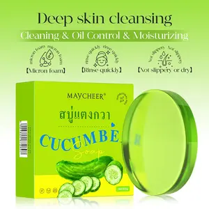 Cucumber Soap Natural Handmade Cleansing Bar, Moisturizing and Refreshing, Suitable for Face and Body, Organic Cucumber Extract, Gentle and Oil-Controlling