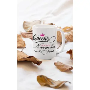 White Ceramic Mug - Custom Birth Month
