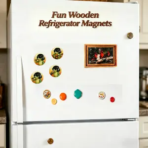 Fun Bird Creative Art, Vintage Wooden Frame, Magnetic, Ideal for Home, Kitchen Fridge, Cabinets, Birthday, Christmas, Valentine's Day, Mother's Day, Party Gifts