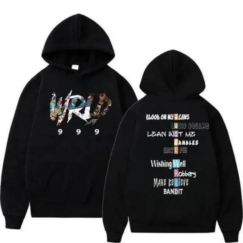 Unisex 999 Album Collection Hoodies & Tops - Ribbed Cotton Pullover, Lucid Dreams Graphic Hoodie, Wishing Well Lean Wit Me Sweatshirt, Round-Neck T-Shirt, Casual Unisex Fit, Soft Fleece, Statement Design, Youth Christmas/Halloween Gift, Pair with Jeans
