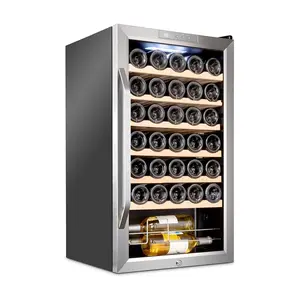 Ivation 34-Bottle Stainless Steel Wine Cooler w /Lock