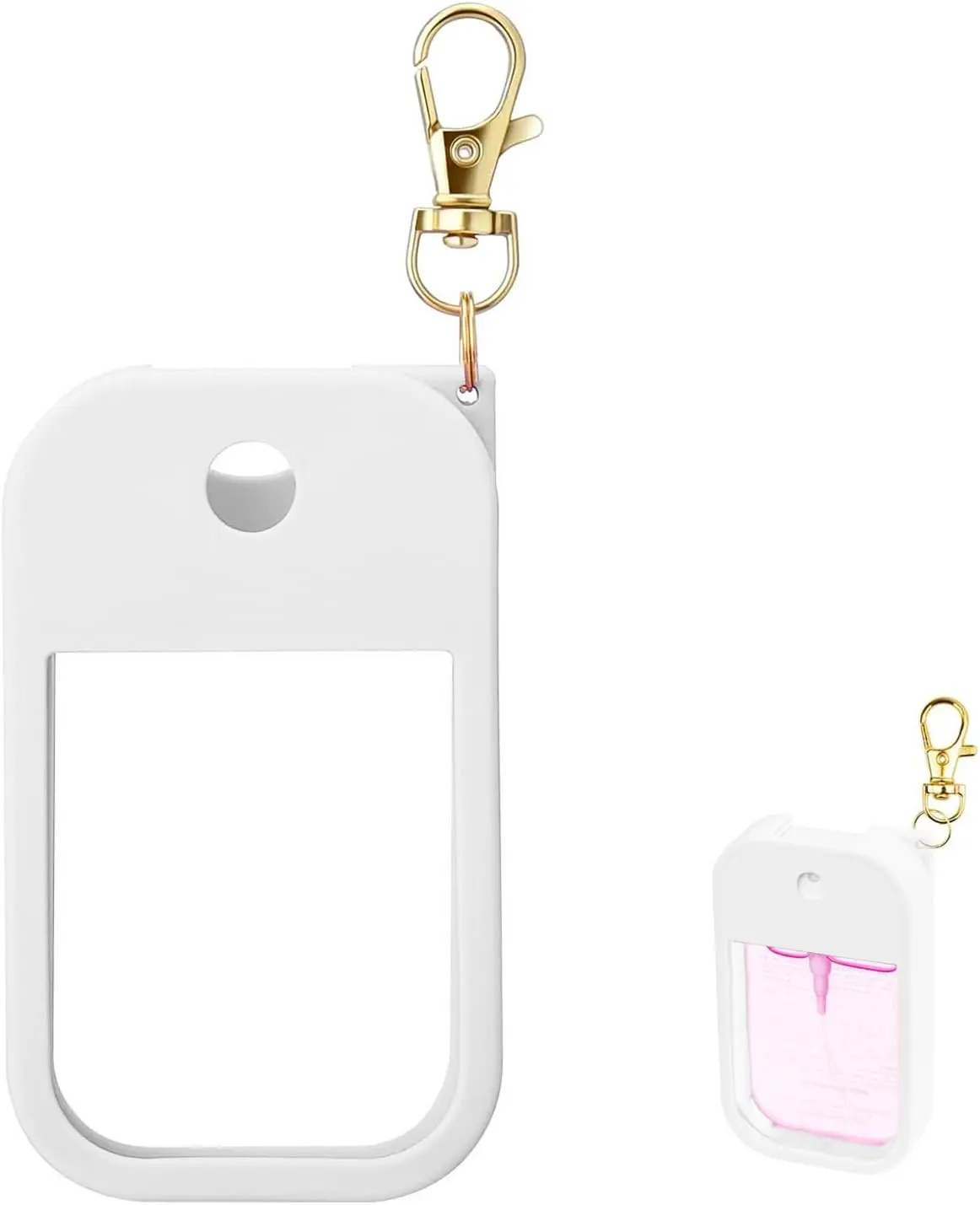 Lightweight Travel Hand Sanitizer Holder for 1 FL OZ Power Mist & Glow Mist, Stylish Portable Protective Bathroom Soap Dispenser Accessory (TL Cover-White)