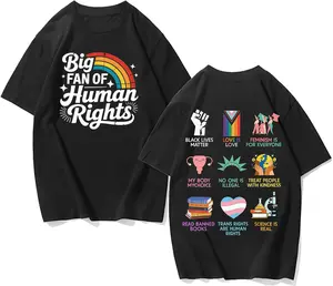 Big Fan of Human Rights Shirt, Retro Rainbow Tshirt, Radicalized by Basic Decency Tee, Everyone Welcome Gift For Liberal Anti Populism Gifts