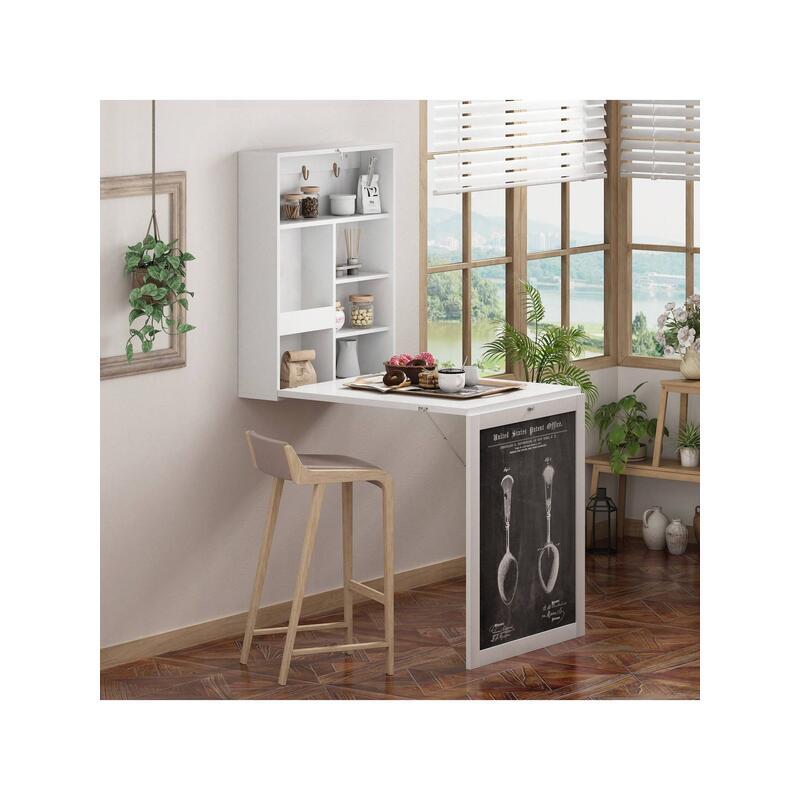 Indoor furniture Folding Floating Convertible Wall Mounted Table Space Saving Computer Laptop With Storage Bookcase Chalkboard Foldable Writing Desk Home Bed Room Office Furniture White Black Indoor furniture Folding Floating Convertible Wall Mounted Table Space Saving Computer Laptop With Storage Bookcase Chalkboard Foldable Writing Desk Home Bed Room Office Furniture White Black