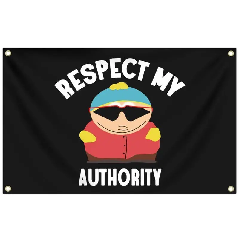 Respect MY Authority Flag,  Funny Flags for College Dorm Room Decor, Man Cave Flag Tapestry for Home Room Decorations