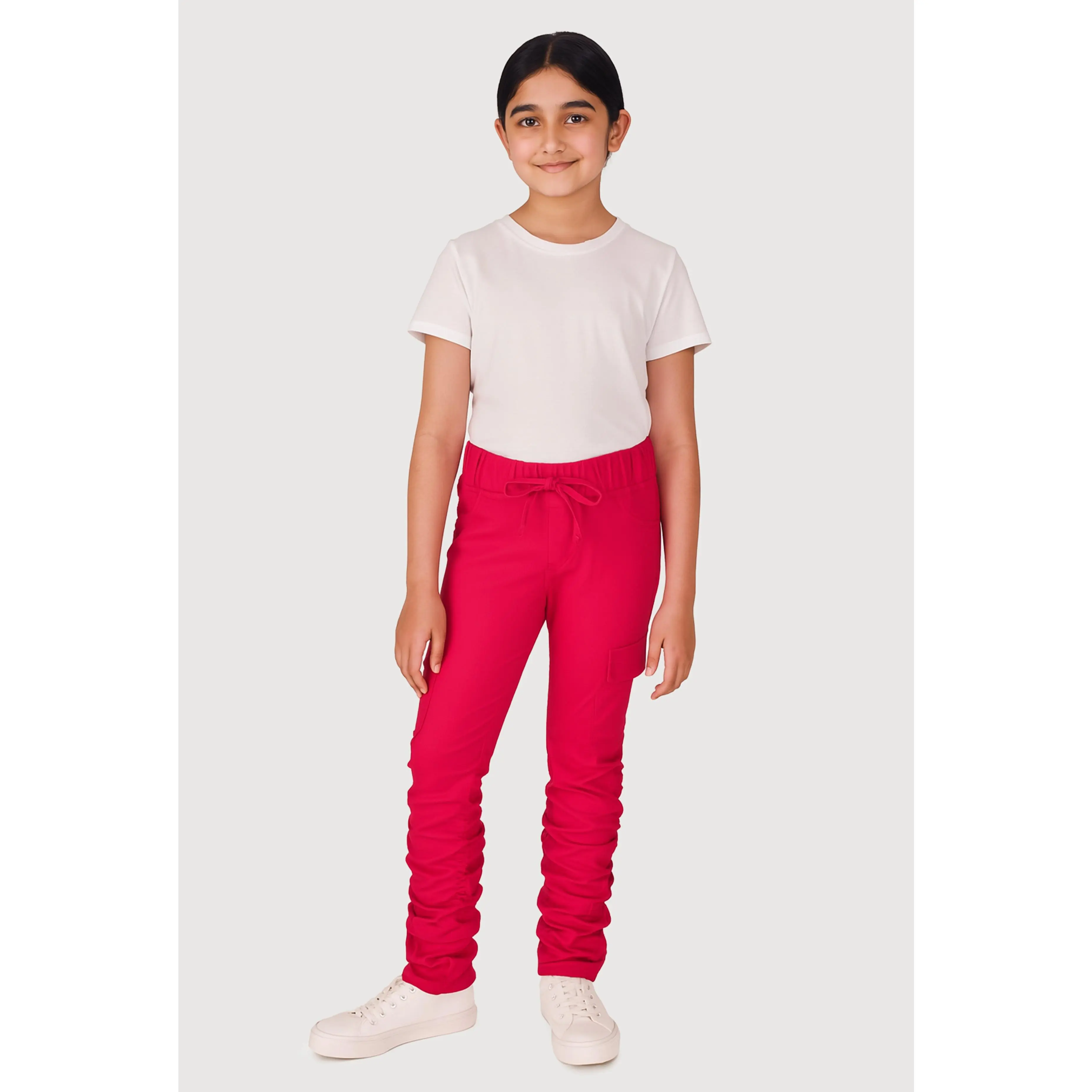 Girls Hyperstretch Stacked Cargo Pants