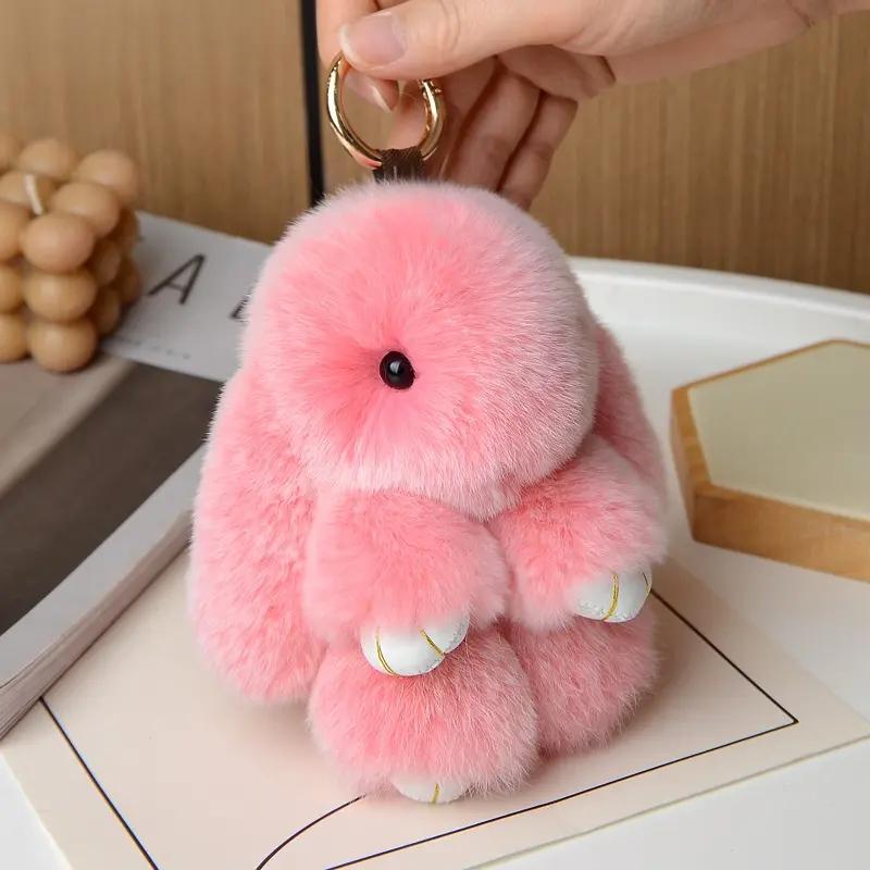 Buy 1 Get 1 Free! 2026 New Handmade Bunny Keychain with Tin Box Adorable Plush PomPom for Stocking Stuffers Cute Gifts for Girlfriend and Mom Soft Plush Toy for Mother's Day Gift, Easter