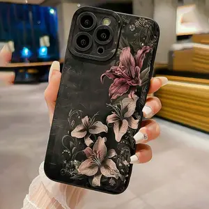 Floral Retro Phone Case for iPhone 17 16e 16 15 14 13 12 11 Mini Pro Max Air X XR Xsmax 8 7 Plus, Anti-Drop Shockproof Matte Back Cover
