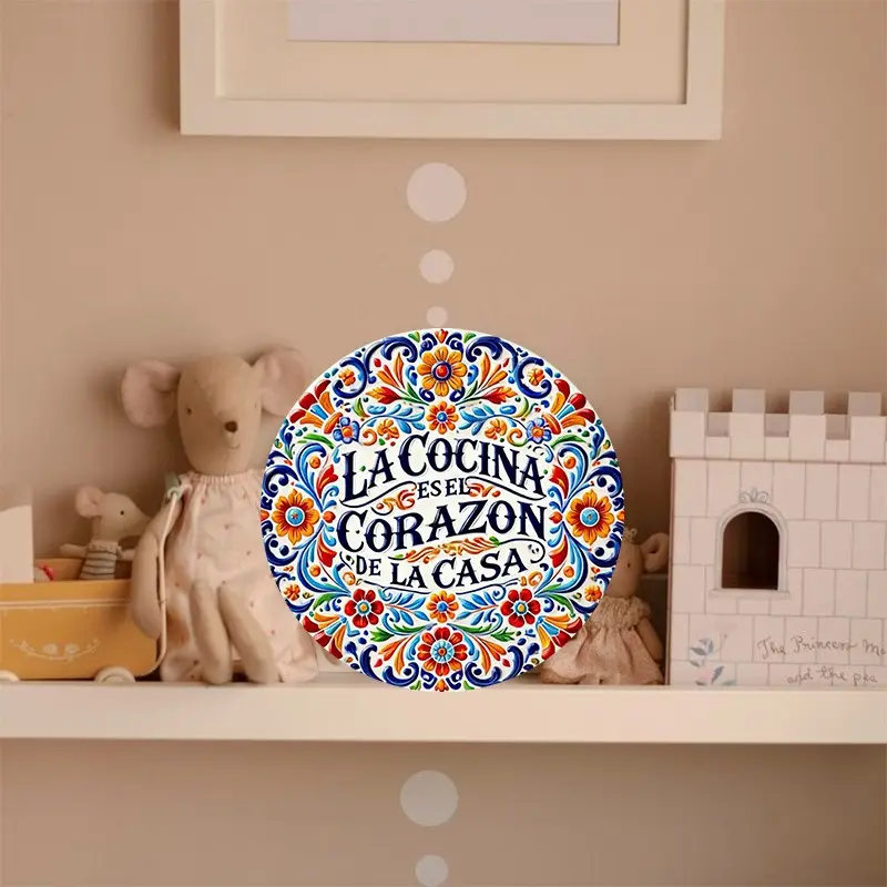 Letter Pattern Wall Art, Mexican Style Wall Decor, Decorative Sign for Spanish Kitchen, Wall Art for Home Restaurant Cafe Decor, Vintage Metal Sign, Home Decoration