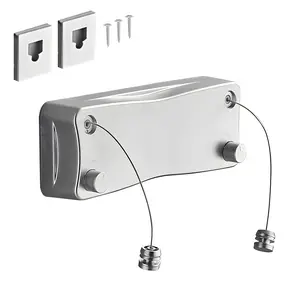 Heavy-Duty Aluminum Telescopic Laundry Clothesline - Retractable Washing Line with Adjustable Height, Portable Folding/Non-Folding Design for Indoor/Outdoor Use, Compact Storage, Ideal for Home & Camping, Retractable Washing Lines