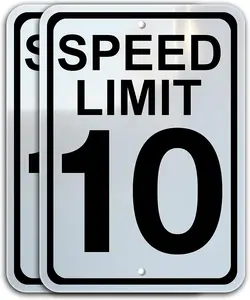 (2-Pack) Speed Limit 30 Signs, Rust Free Aluminum, Waterproof, Easy to Mount Holes Provided. Encourages Vehicles to Slow down and to Reduce KM/H (Kilometers per Hour) MPH (Miles per Hour) 8” x 12”