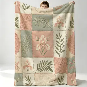1Pcs Tropical Plant Patchwork Print Flannel Blanket, Multiple Styles, Soft, Warm And Breathable, Throw Blanket For Sofa Or Bed, Suitable For All People, Ideal Gift Choice