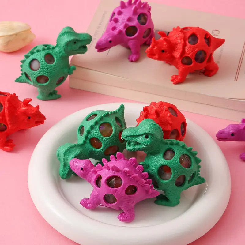 Dinosaur Squishy Stress Ball Toy - Squeeze Grape Ball Fidget Toy, Novelty Anxiety Relief Toy for Kids & Adults Glutinous Rice Cake autistic child